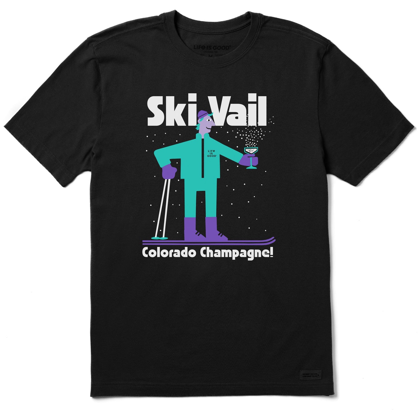 Men's Ski Vail Colorado Champagne Short Sleeve Crusher Tee