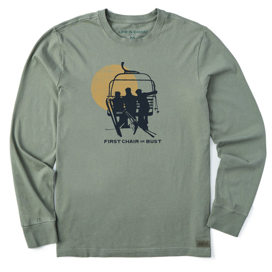 Men's First Chair or Bust Long Sleeve Crusher Tee