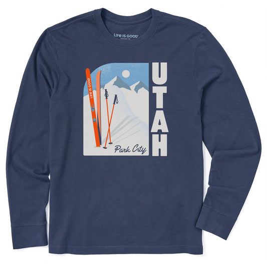 Men's Park City Utah Skis Long Sleeve Crusher Tee