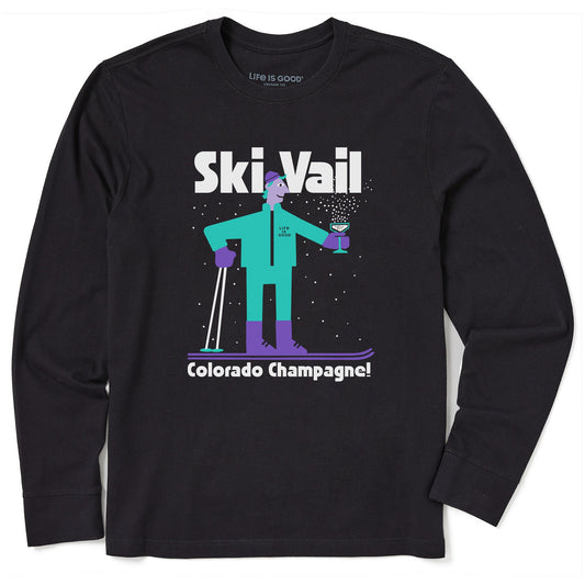 Men's Ski Vail Colorado Champagne Long Sleeve Crusher Tee