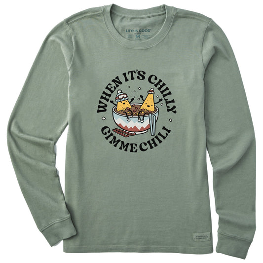 Women's When it's Chilly, Gimme Chili Long Sleeve Crusher Tee