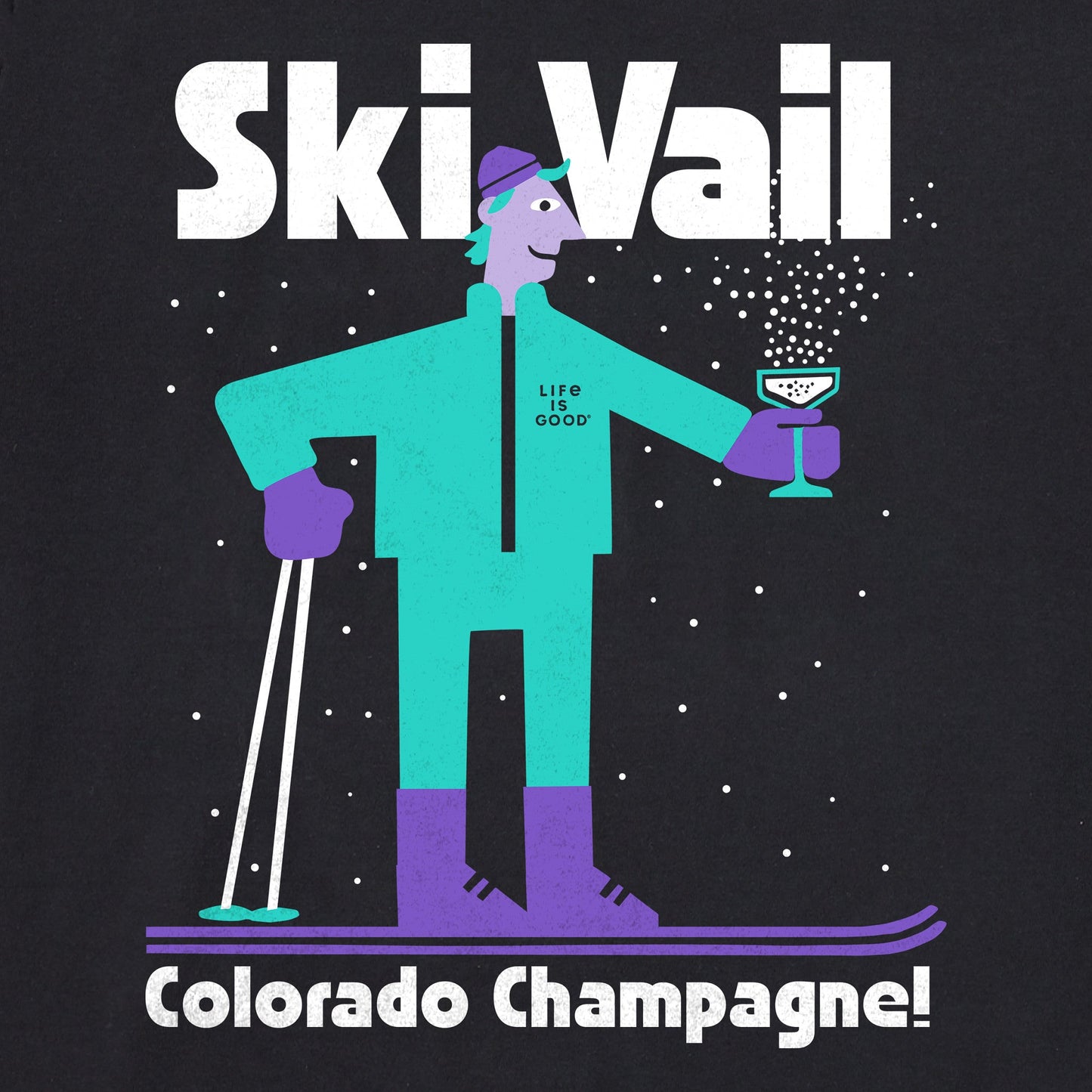 Women's Ski Vail Colorado Champagne Long Sleeve Crusher Tee
