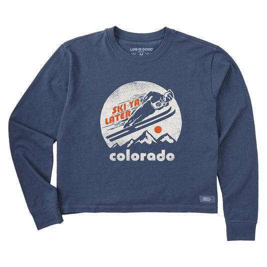 Women's Ski Ya Later Colorado Long Sleeve Crusher Boxy Tee