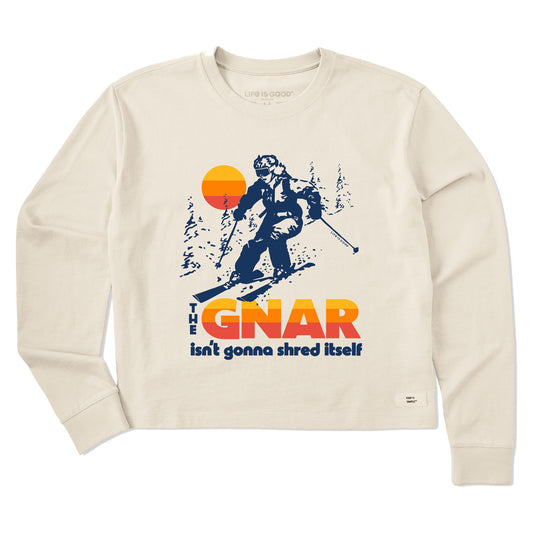 Women's The Gnar Isn't Gonna Shred Itself Long Sleeve Crusher Boxy Tee