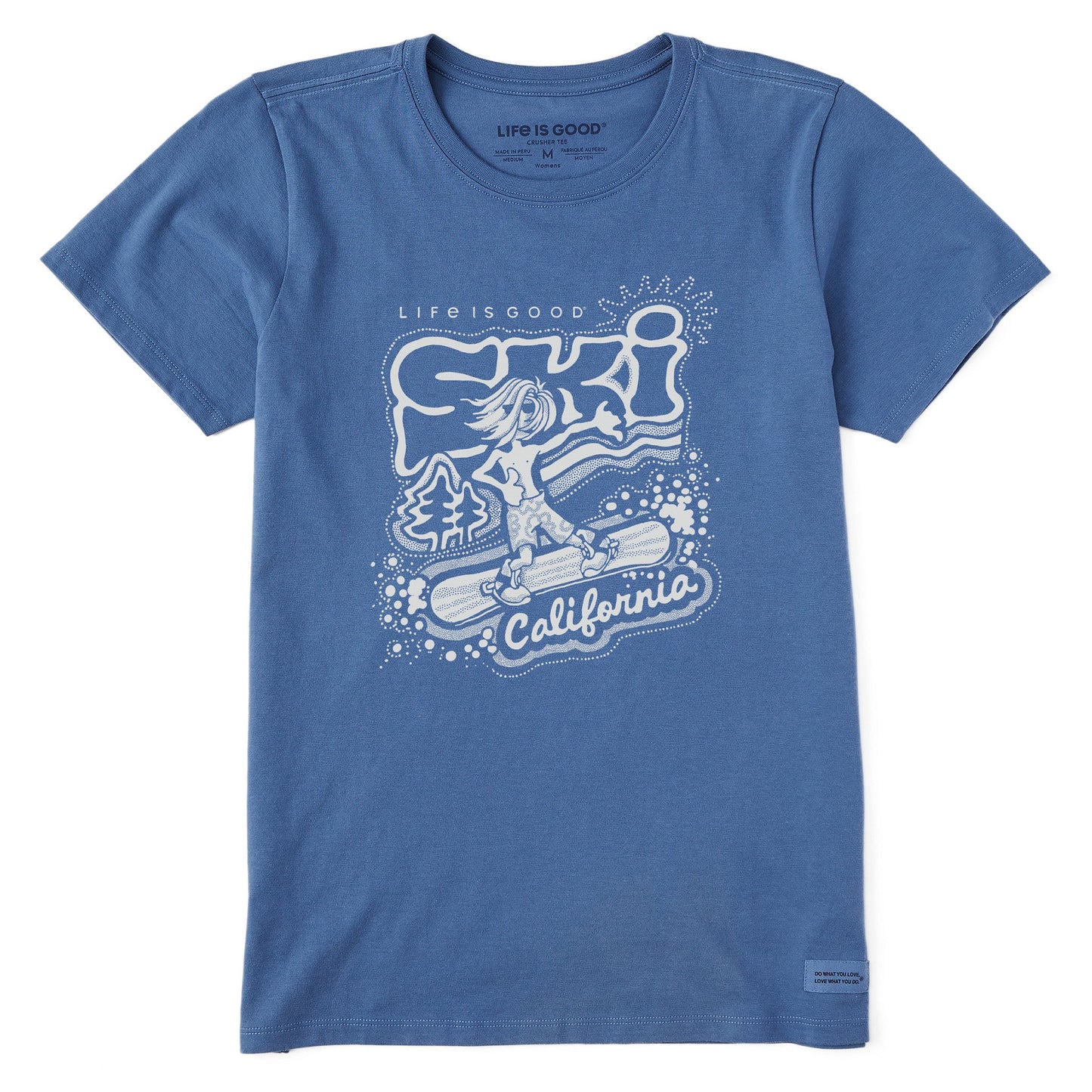 Women's Ski California Snowboard Short Sleeve Crusher Tee