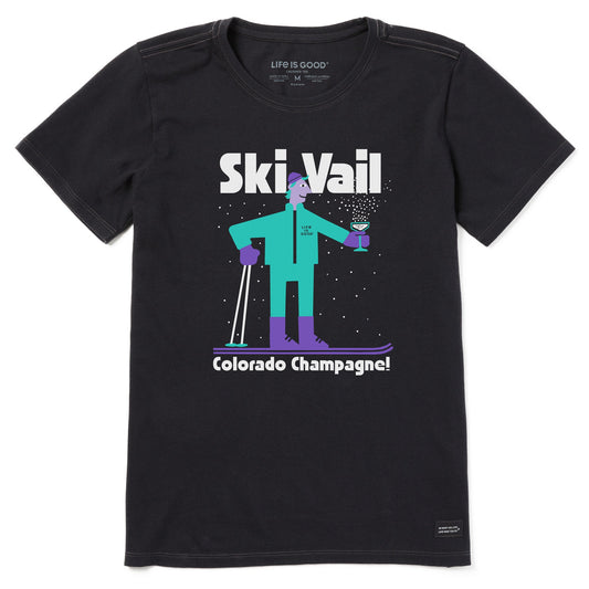 Women's Ski Vail Colorado Champagne Short Sleeve Crusher Tee