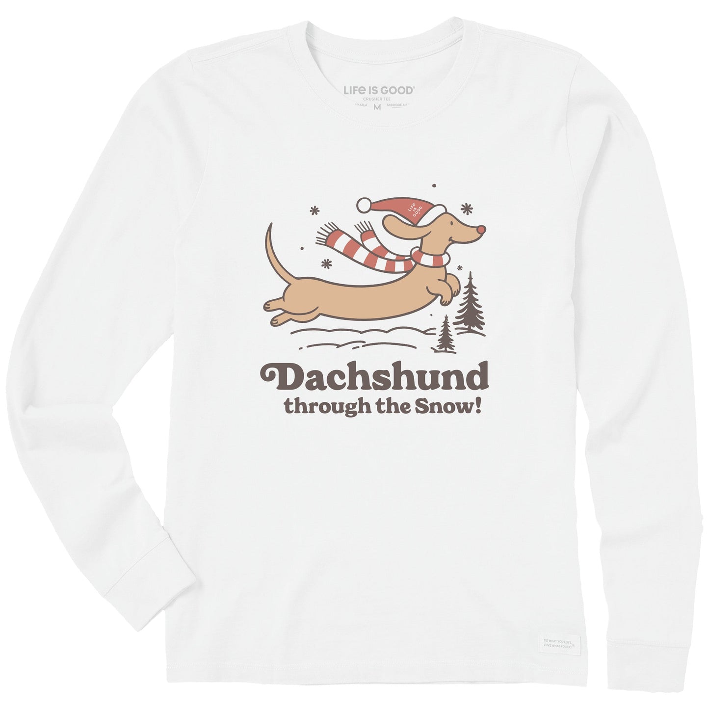 Women's Dachshund Through the Snow Long Sleeve Crusher Tee