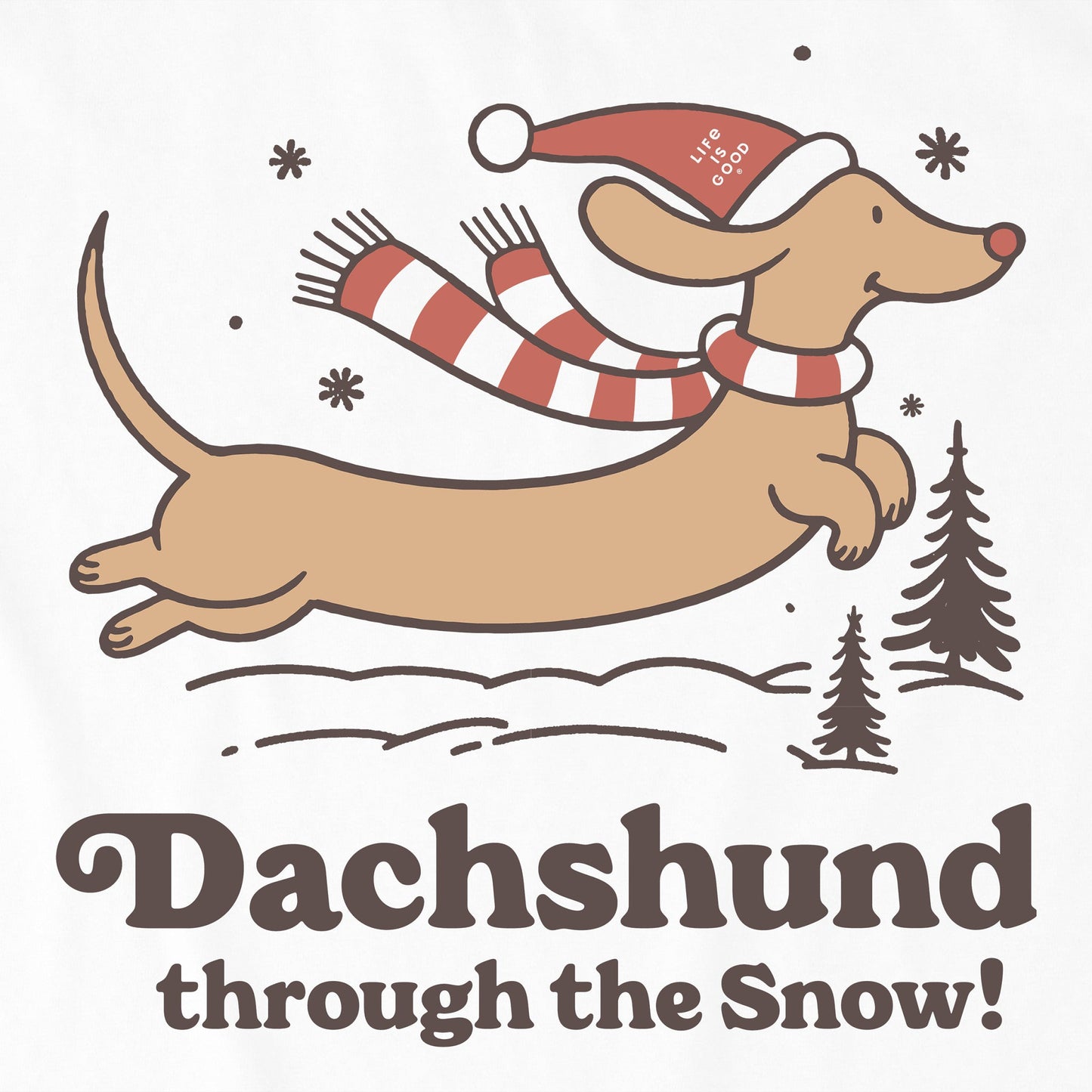 Women's Dachshund Through the Snow Long Sleeve Crusher Tee