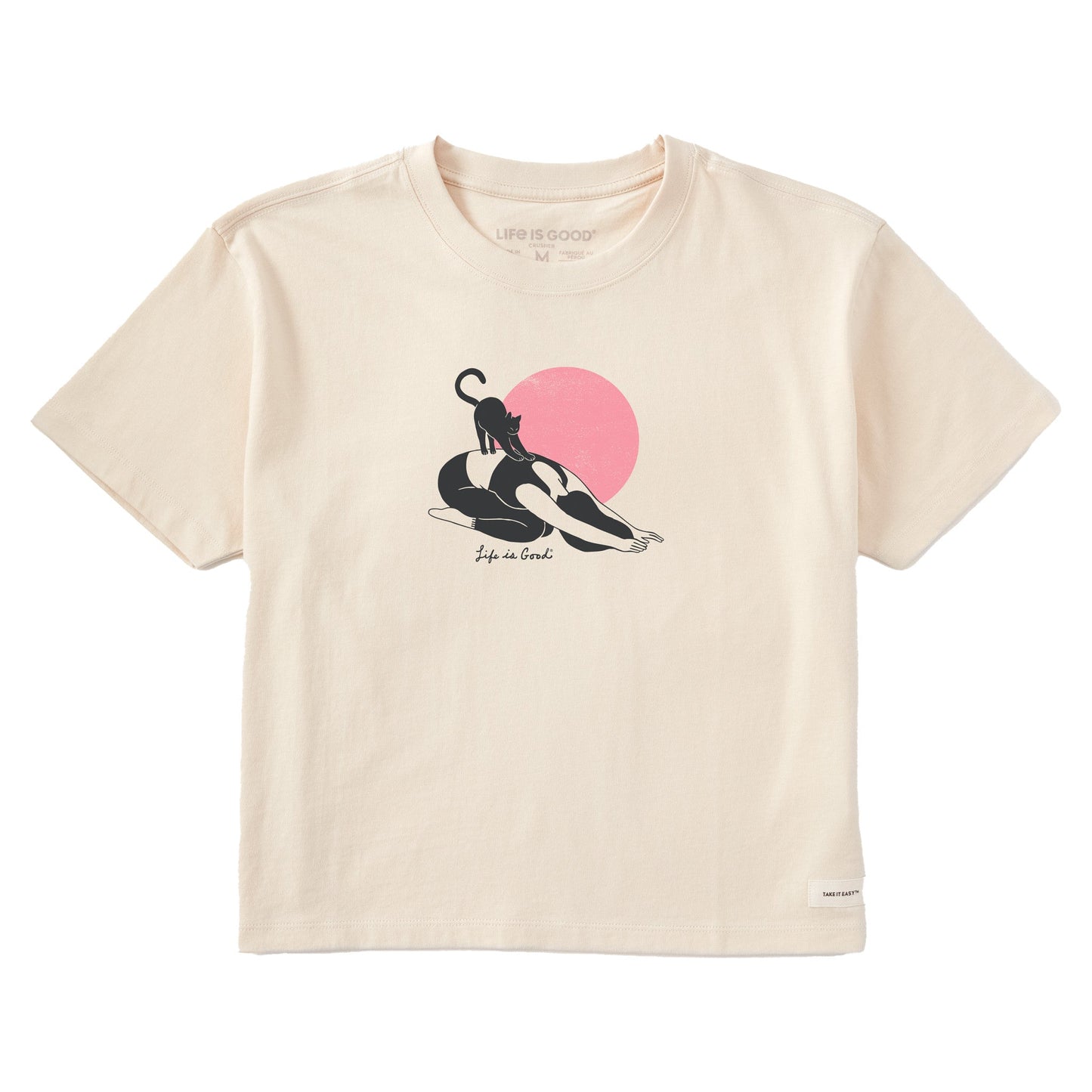 Women's Downward Cat Yoga Short Sleeve Crusher Boxy Tee