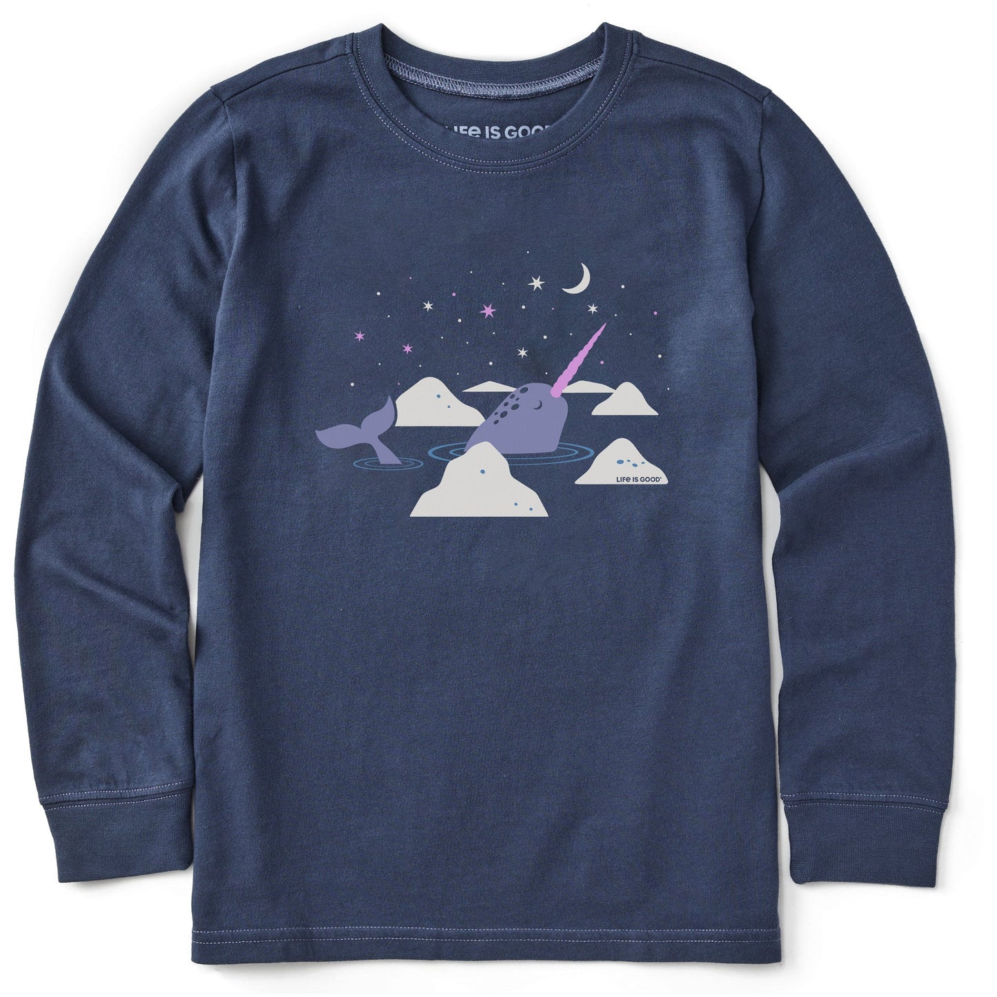 Kids Narwhal Moongaze Long Sleeve Crusher Tee