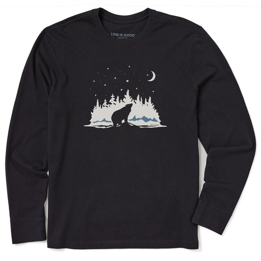Men's Stargazing Bear Long Sleeve Crusher Tee