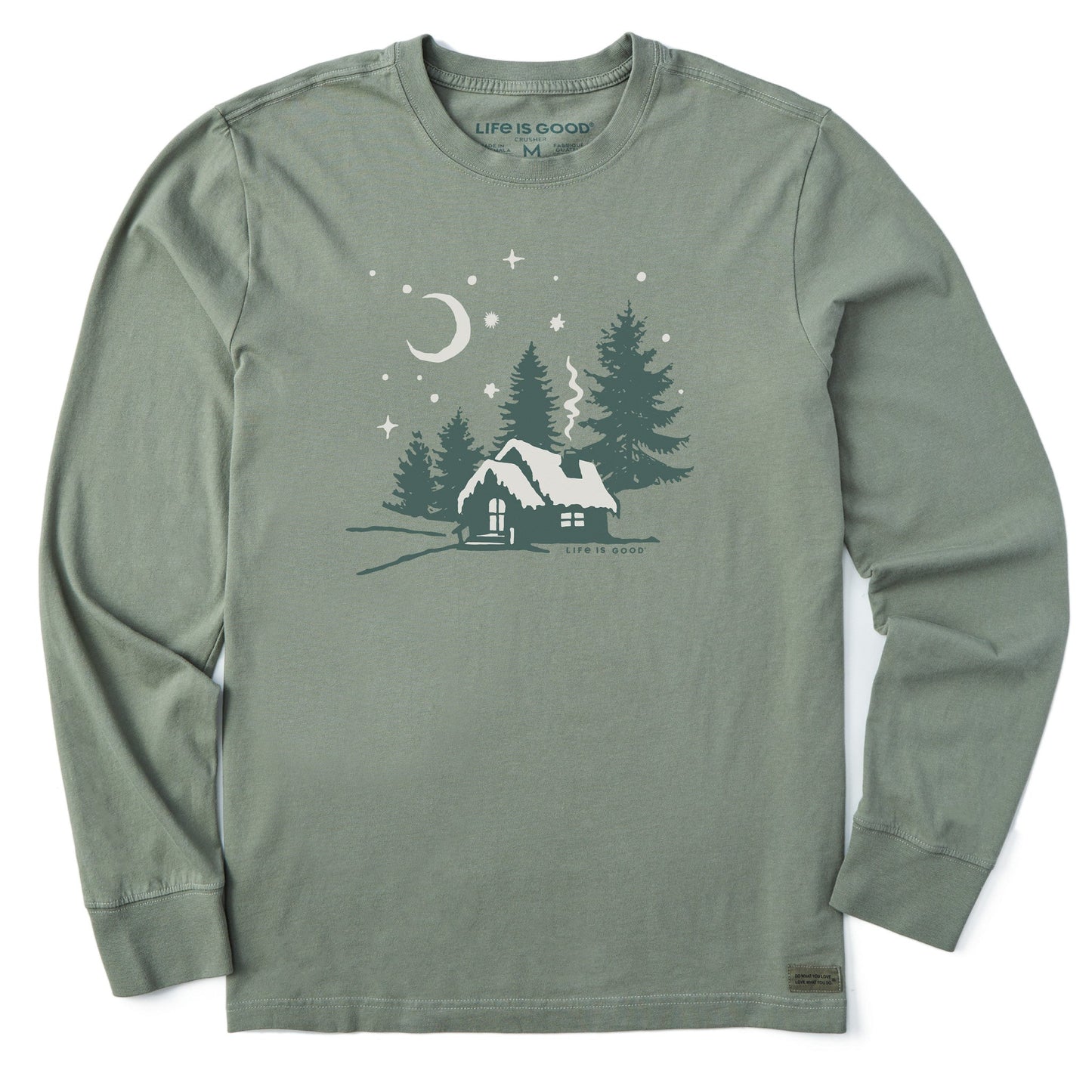 Men's Moonlit Cottage Long Sleeve Crusher Tee