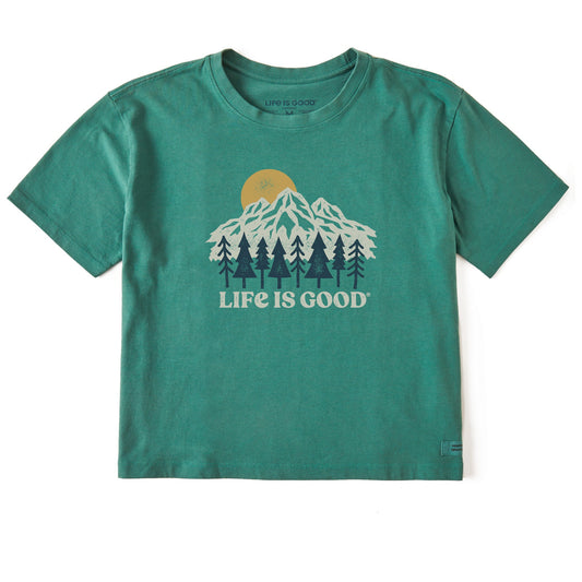 Women's Mountains and Trees Short Sleeve Crusher Boxy Tee