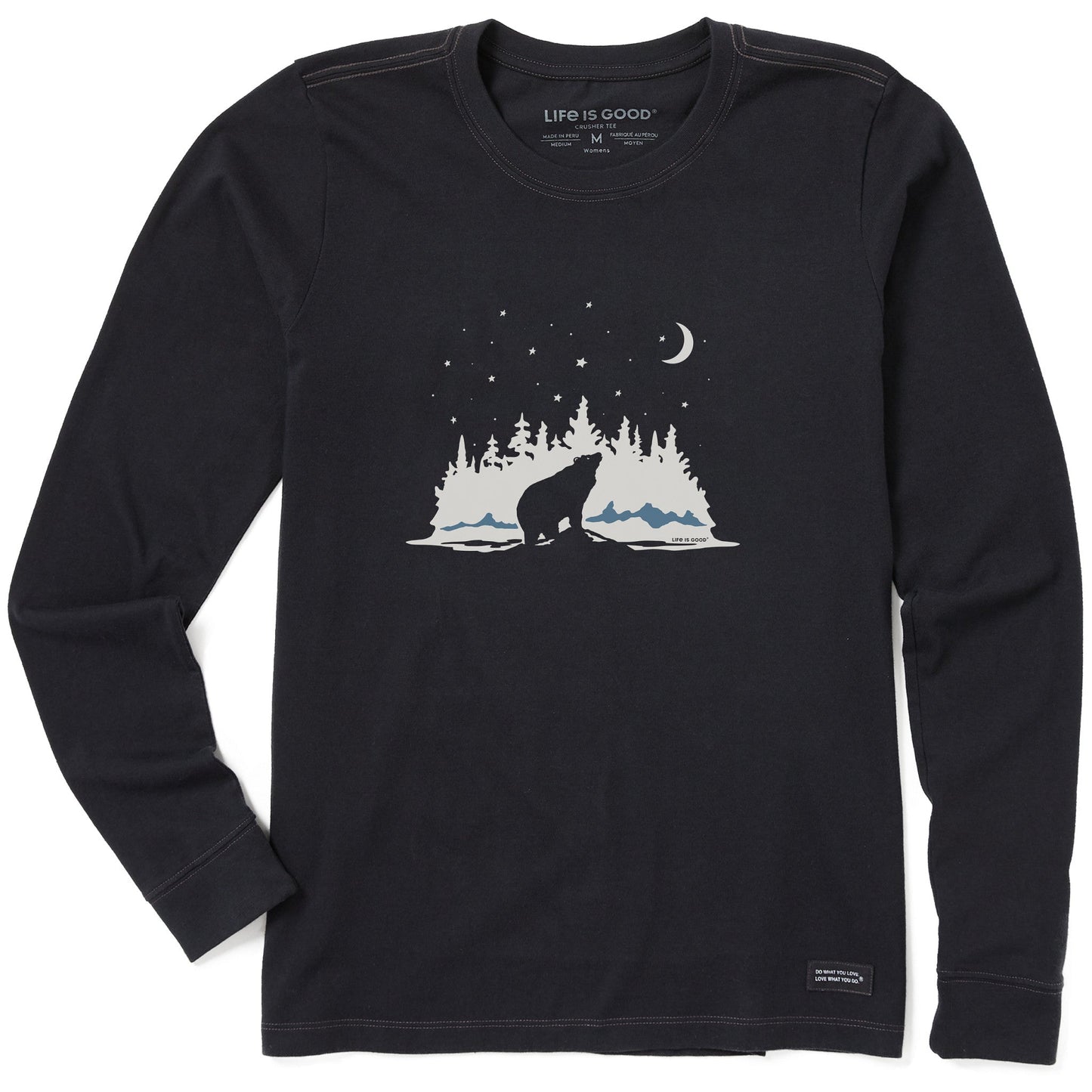 Women's Stargazing Bear Long Sleeve Crusher Tee