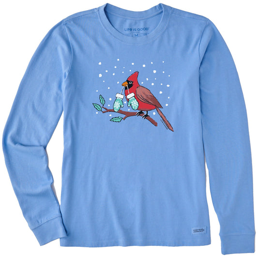 Women's Cardinal Mittens Long Sleeve Crusher Tee