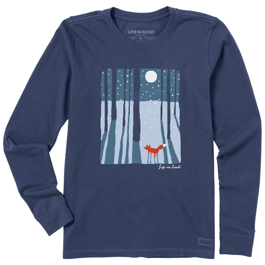 Women's Fox in the Moonlight Long Sleeve Crusher Tee