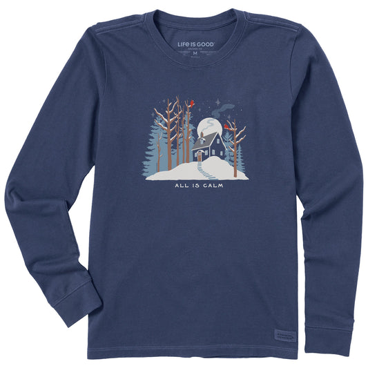 Women's Cottage on the Snowy Hill Long Sleeve Crusher Tee