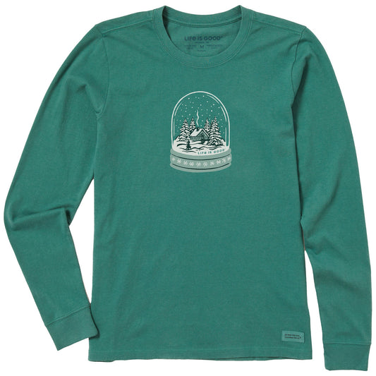 Women's Cottage in the Snowglobe Long Sleeve Crusher Tee