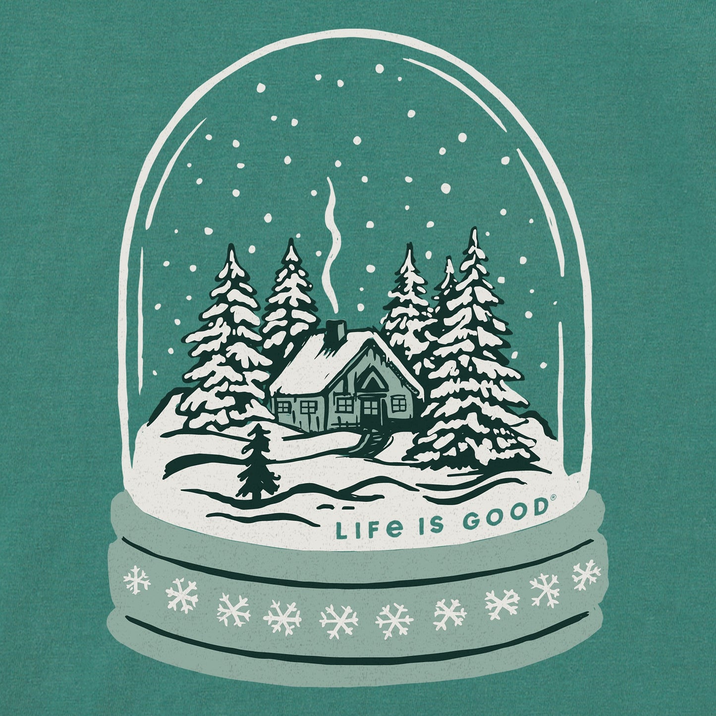 Women's Cottage in the Snowglobe Long Sleeve Crusher Tee
