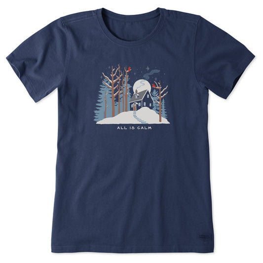 Women's Cottage on the Snowy Hill Short Sleeve Crusher Tee