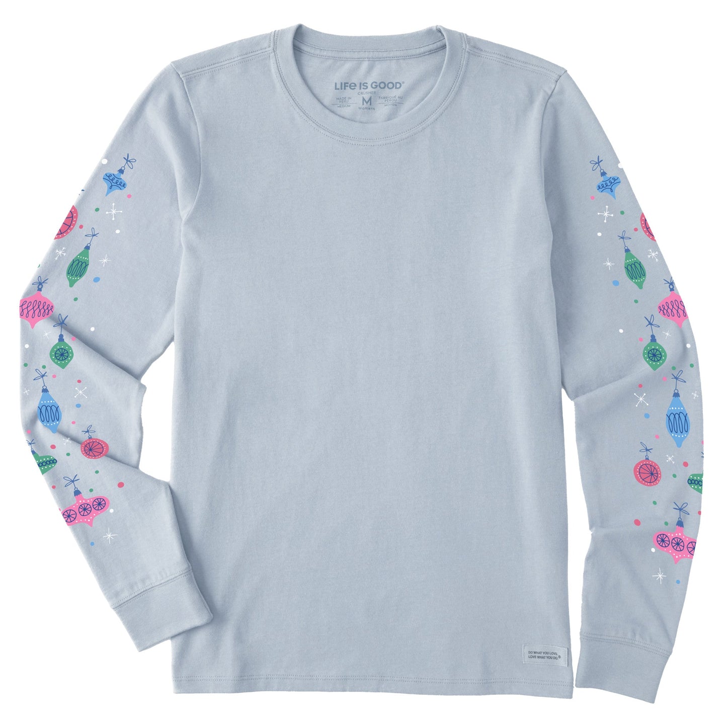 Women's Retro Ornament Sleeve Long Sleeve Crusher Tee