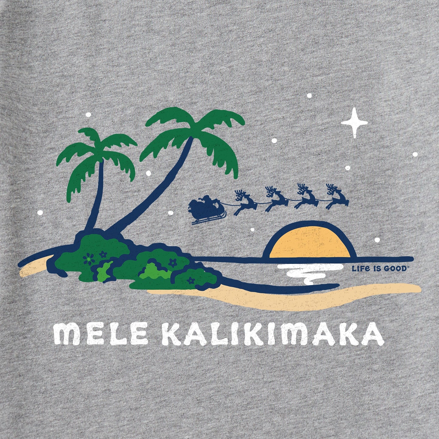 Men's Mele Kalikimaka Beach Short Sleeve Crusher Tee
