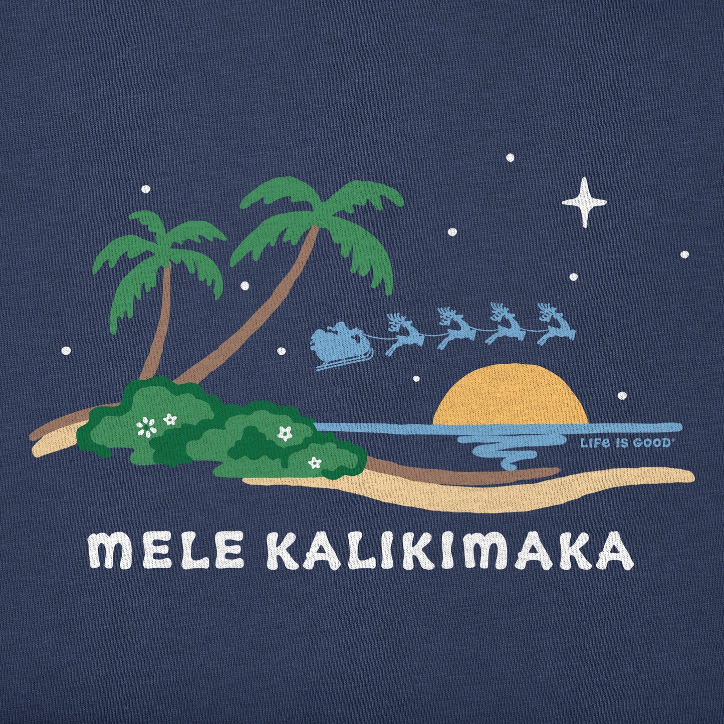 Men's Mele Kalikimaka Beach Short Sleeve Crusher Tee