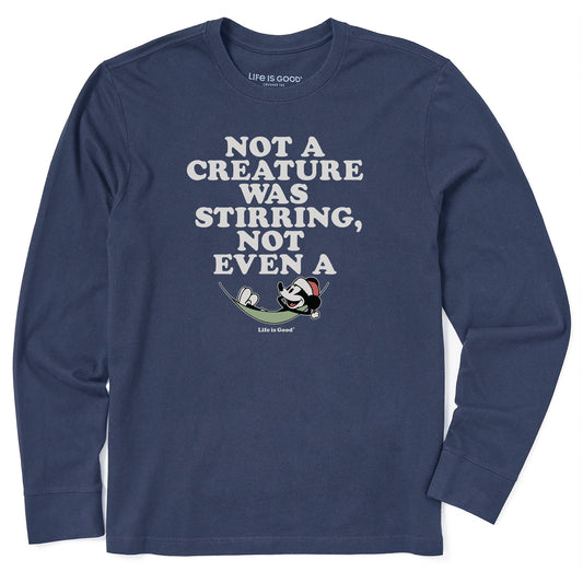 Men's Not a Creature Stirring Willie Long Sleeve Crusher Tee