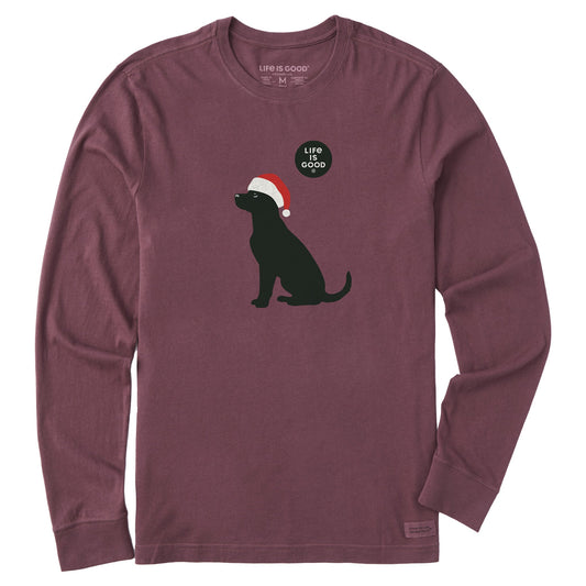 Men's Santa Dog Long Sleeve Crusher Tee