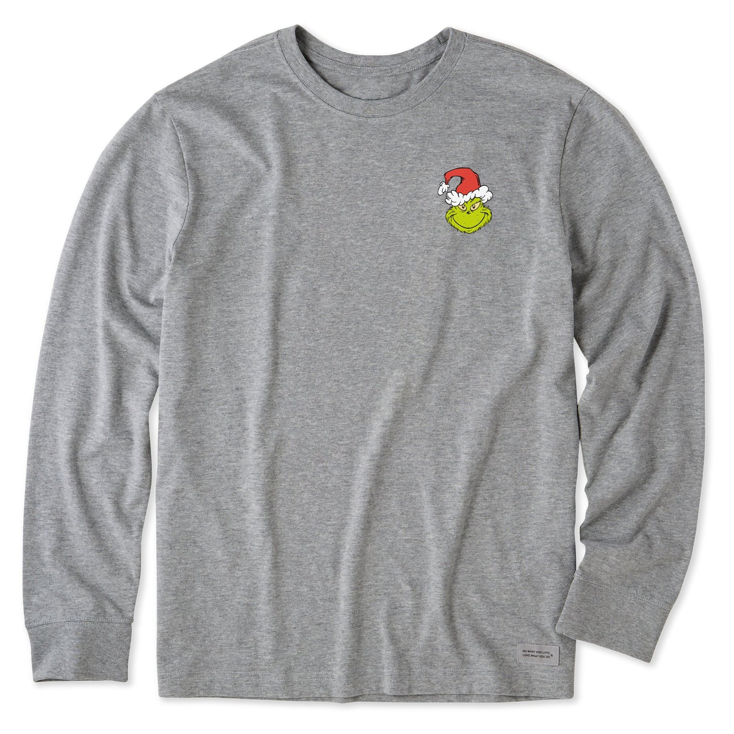 Men's Grinch Santa Hat Long Sleeve Crusher Tee
