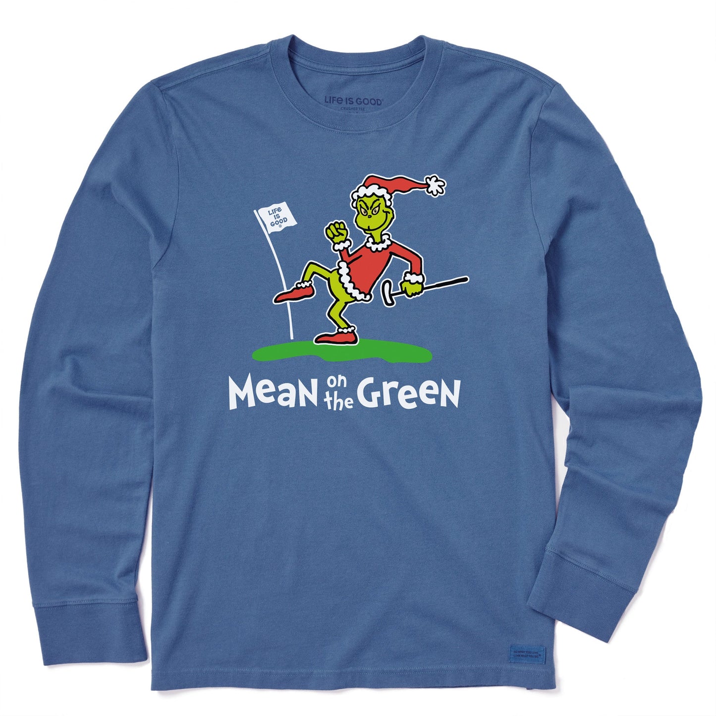 Men's Grinch Mean on the Green Long Sleeve Crusher Tee