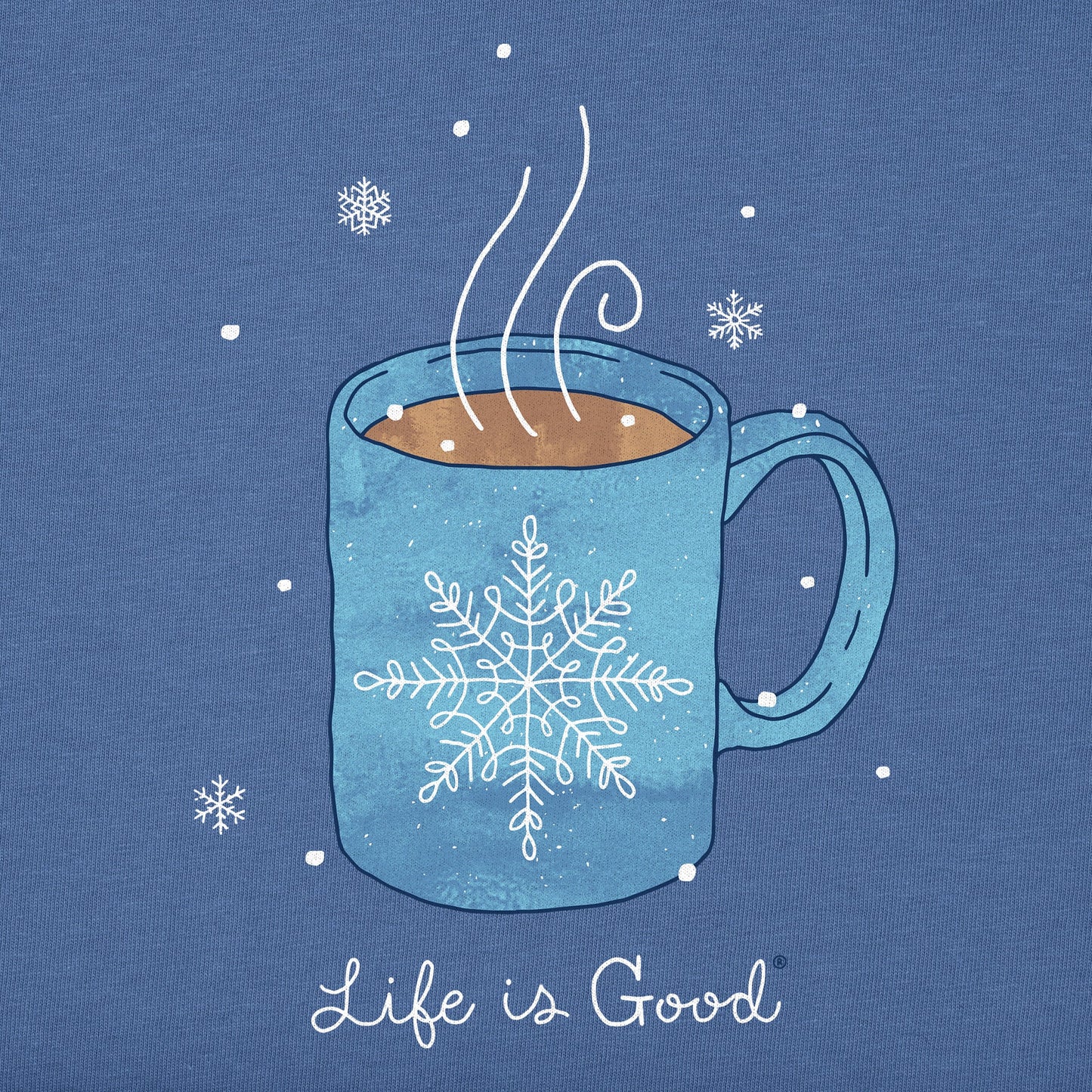 Women's Winter Snowflake Mug Long Sleeve Crusher Vee