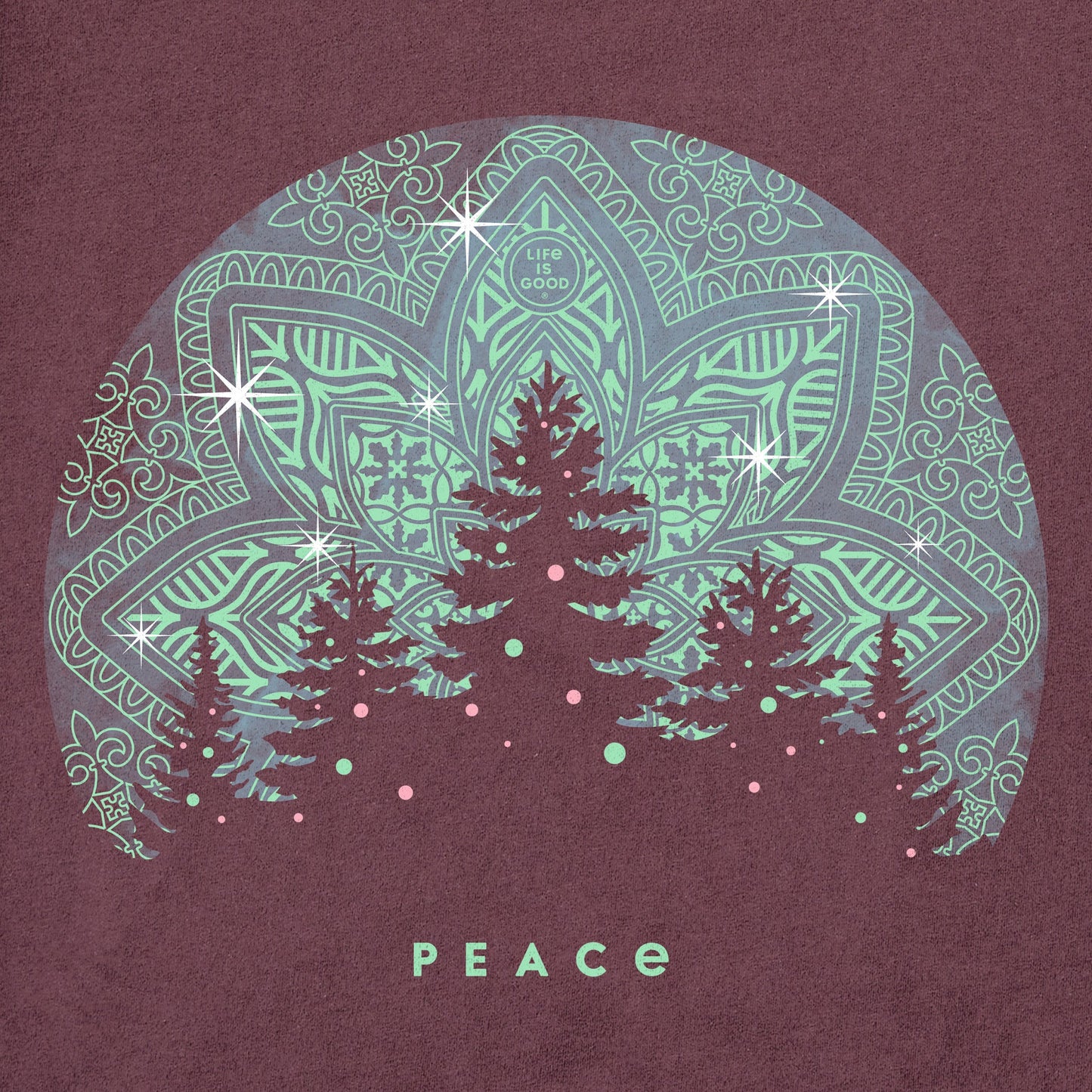 Women's Twinkling Tree Forest Long Sleeve Crusher Tee