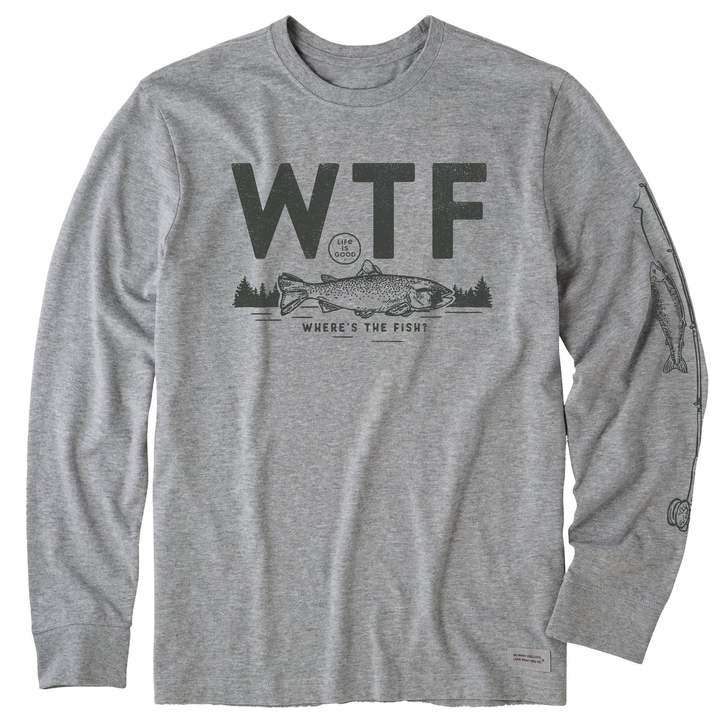 Men's WTF Fish Scenic Long Sleeve Crusher Tee