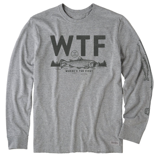 Men's WTF Fish Scenic Long Sleeve Crusher Tee