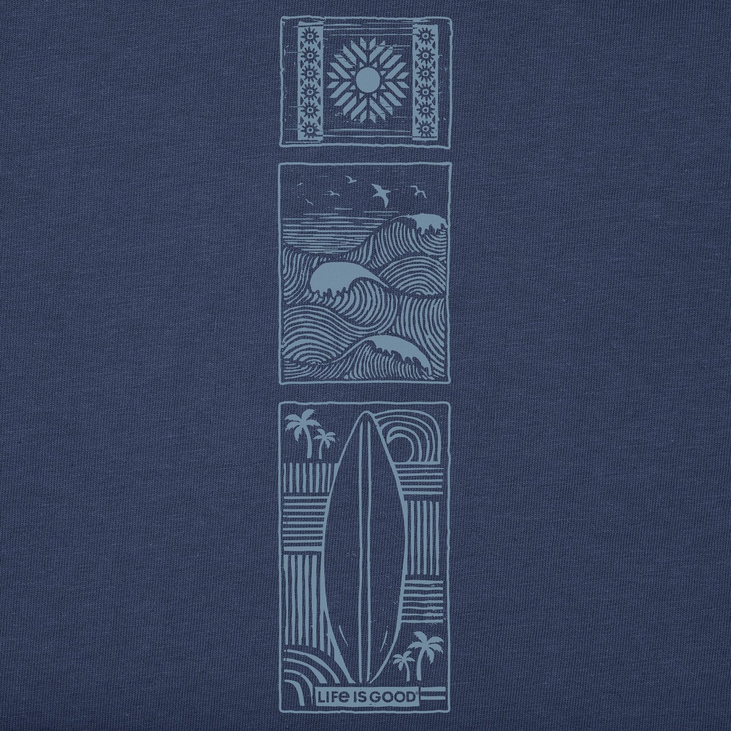 Men's Woodcut Beach Sleeve Long Sleeve Crusher Tee