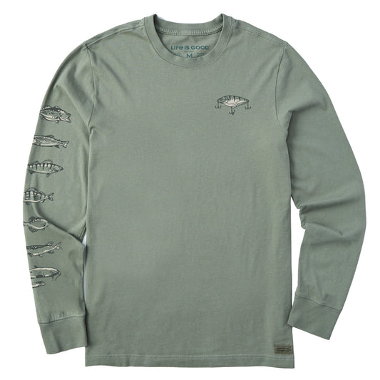 Men's Sketched Lure Long Sleeve Crusher Tee