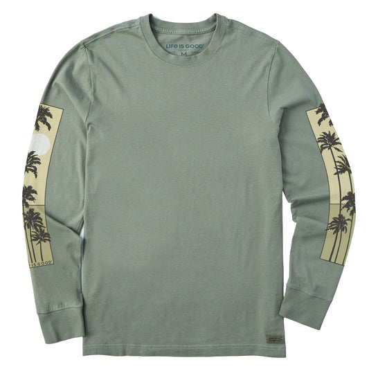 Men's Sunset Palm Sleeve Long Sleeve Crusher Tee