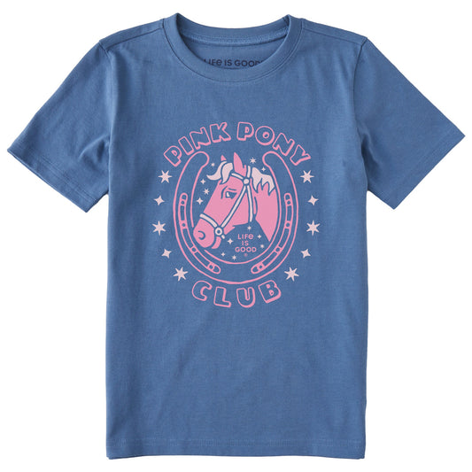Kids Pink Pony Club Short Sleeve Crusher Tee