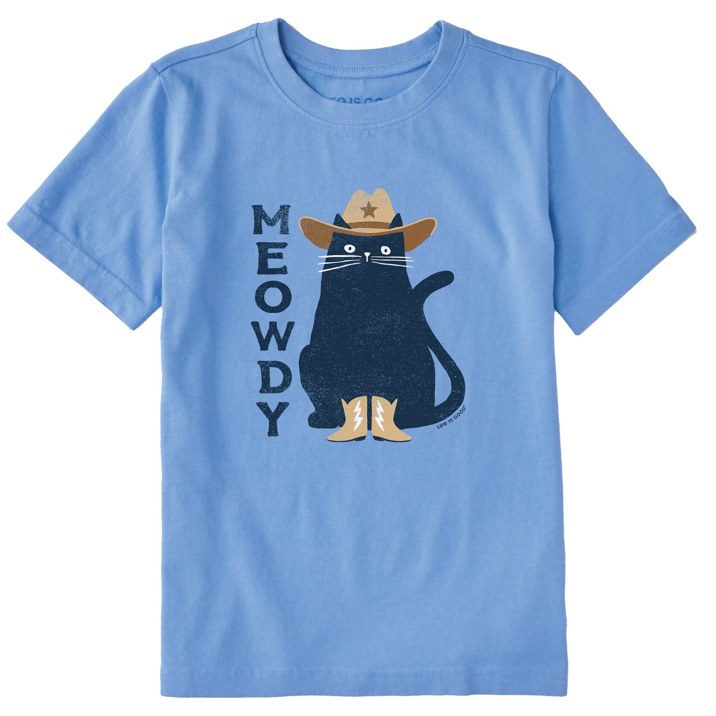 Kids Meowdy Cowboy Cat Short Sleeve Crusher Tee