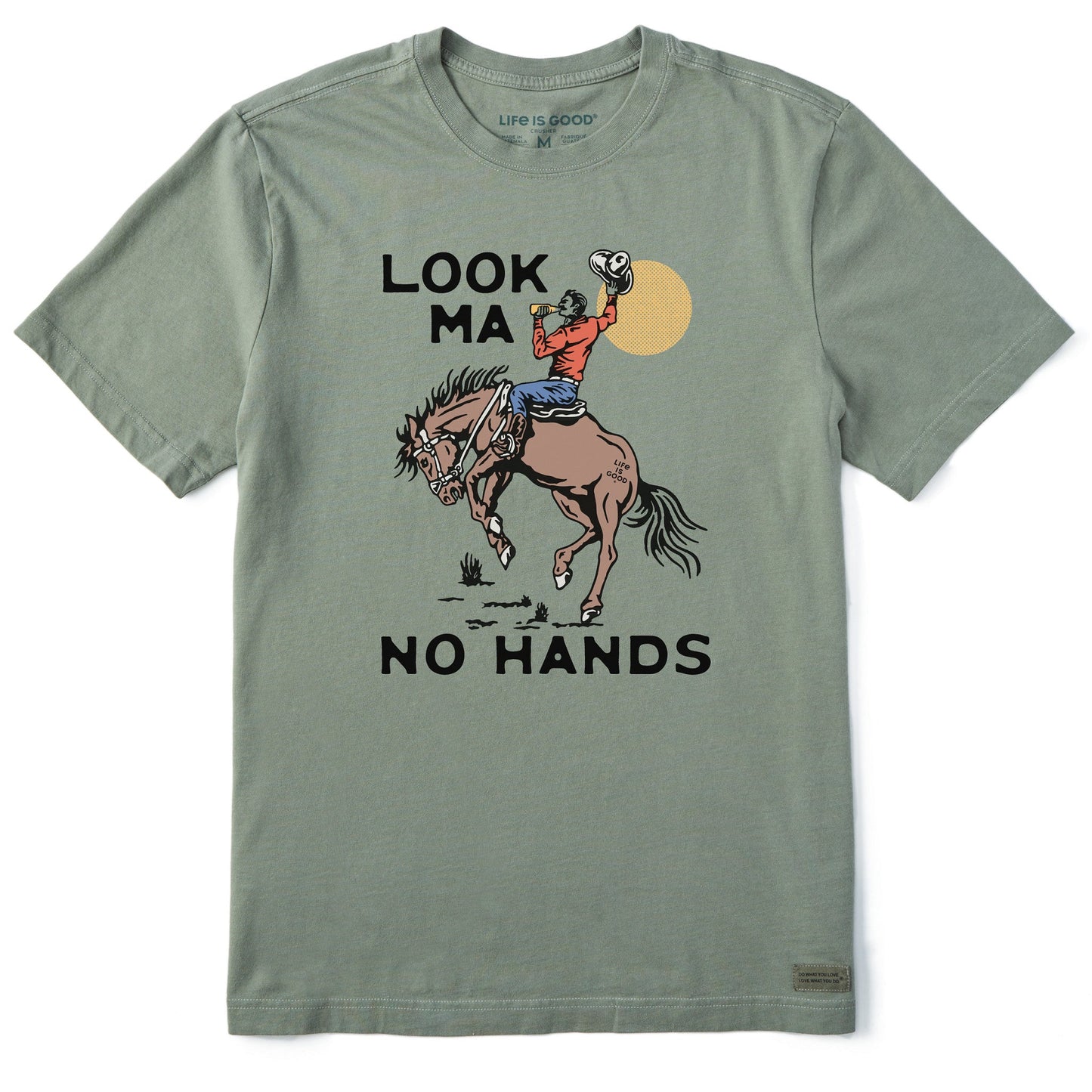 Men's Look Ma No Hands Cowboy Short Sleeve Crusher Tee