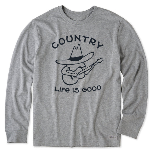 Men's Country Guitar Long Sleeve Crusher Tee