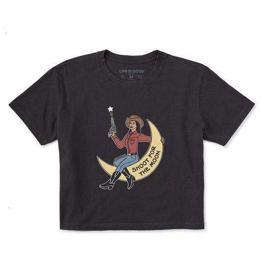 Women's Shoot for the Moon Short Sleeve Crusher Boxy Tee