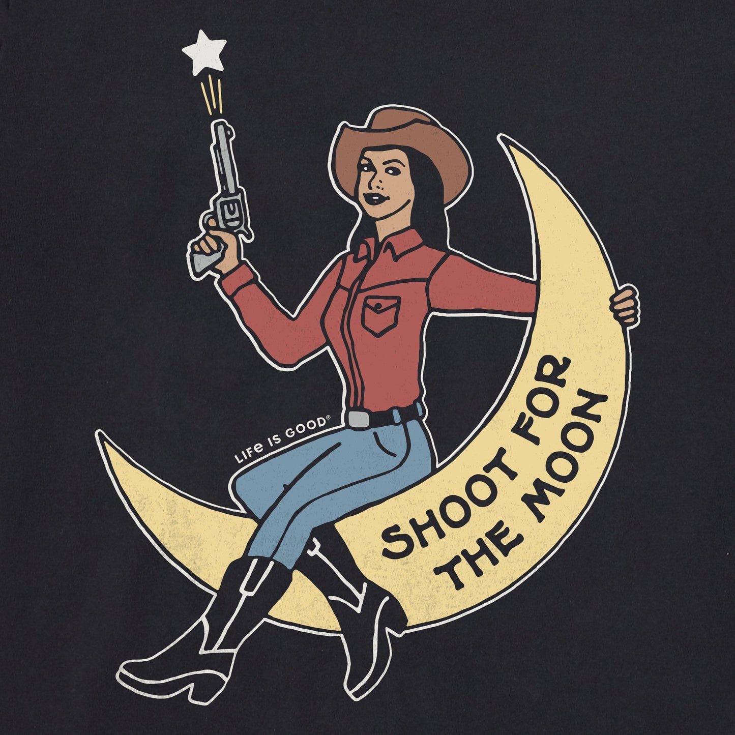 Women's Shoot for the Moon Short Sleeve Crusher Boxy Tee