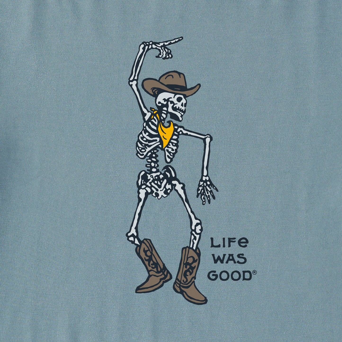 Men's Skeleton Cowboy Dance Short Sleeve Crusher Tee