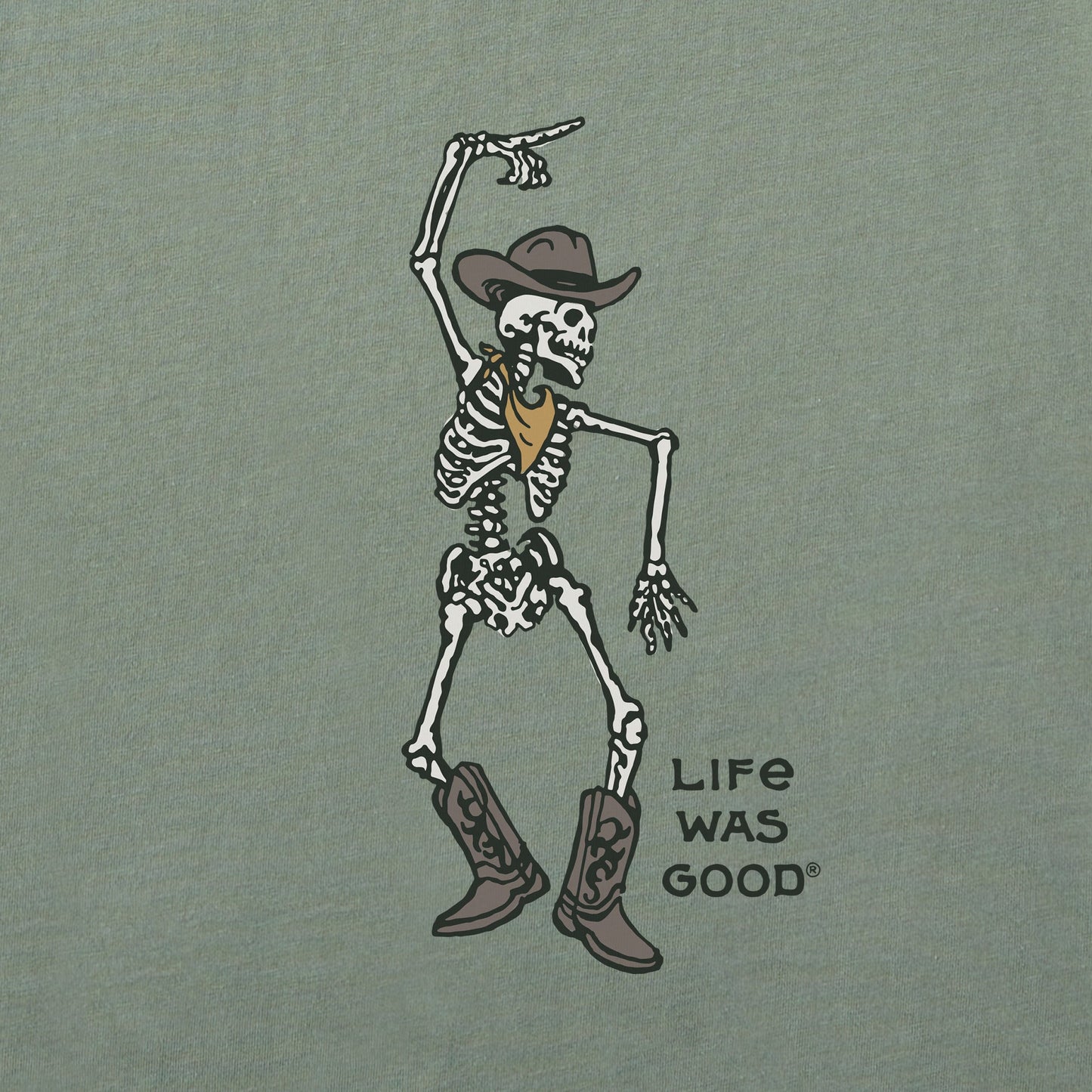 Women's Skeleton Cowboy Dance Short Sleeve Crusher Boxy Tee