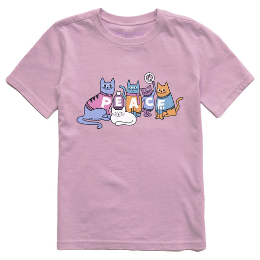 Kids Cats for Peace Short Sleeve Crusher Tee
