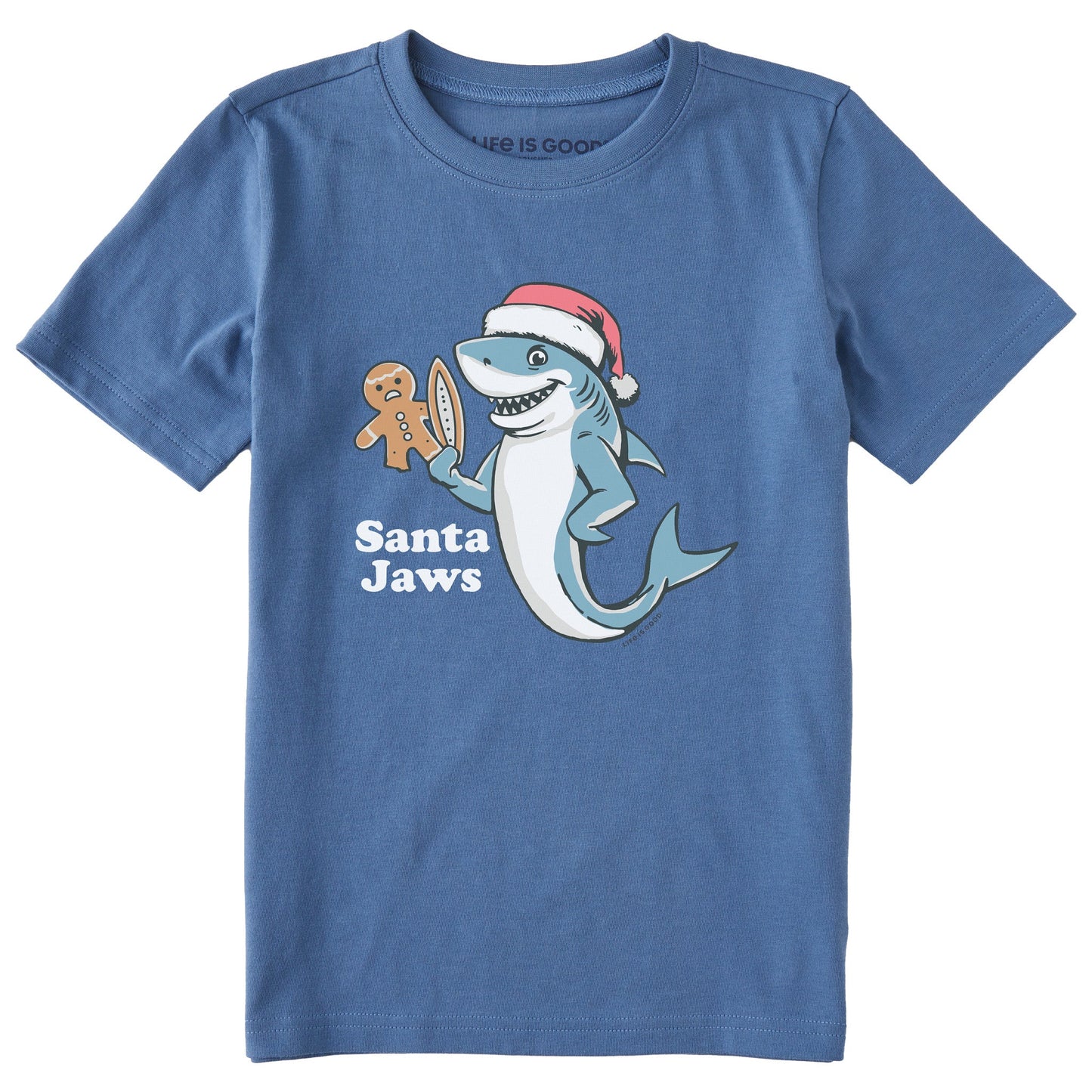 Kids Santa Jaws Shark Short Sleeve Crusher Tee