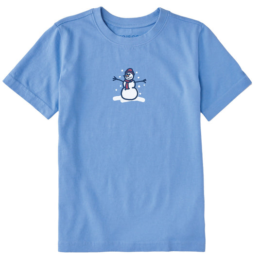 Kids Tiny Little Snowman Short Sleeve Crusher Tee