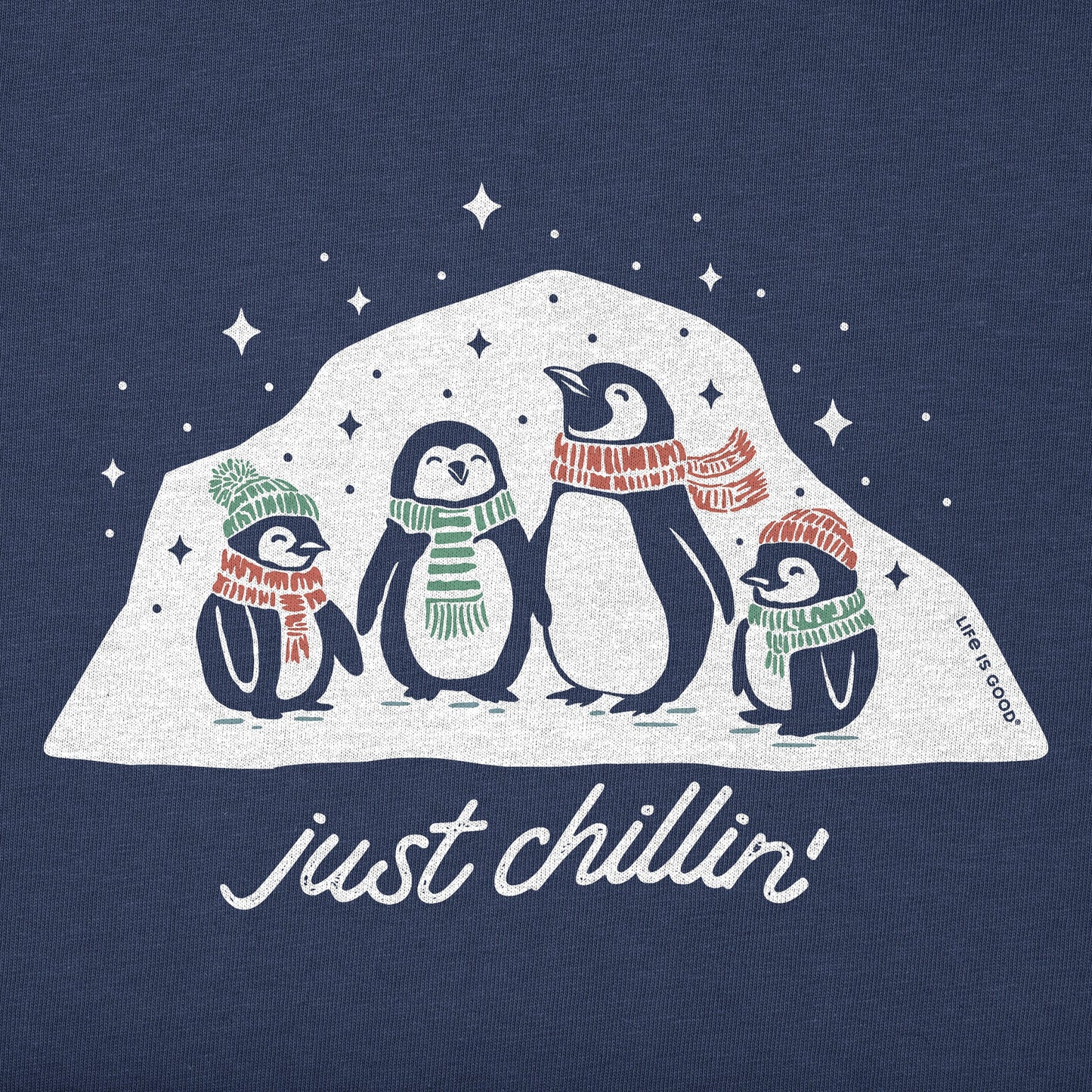 Kids Just Chillin' Penguin Fam Long Sleeve Crusher Tee